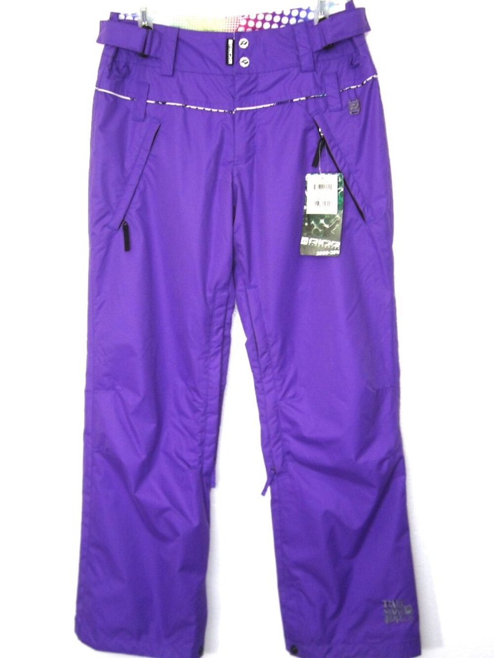 Ride NEW Eastlake Snowboard Ski Pants Size S Purple Gaitors Vents Polyester